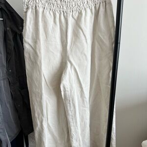 Anthropologie Linen light khaki Pants
